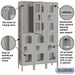 Salsbury 15" Wide Double Tier Vented Metal Locker - 3 Wide - 6 Feet High - 15 Inches Deep - Gray - Unassembled - Sweatfully