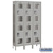 Salsbury 15" Wide Double Tier Vented Metal Locker - 3 Wide - 6 Feet High - 15 Inches Deep - Gray - Unassembled - Sweatfully