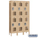 Salsbury 15" Wide Double Tier Vented Metal Locker - 3 Wide - 6 Feet High - 15 Inches Deep - Tan - Assembled - Sweatfully