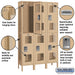 Salsbury 15" Wide Double Tier Vented Metal Locker - 3 Wide - 6 Feet High - 15 Inches Deep - Tan - Unassembled - Sweatfully