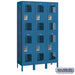 Salsbury 15" Wide Double Tier Vented Metal Locker - 3 Wide - 6 Feet High - 18 Inches Deep - Blue - Unassembled - Sweatfully
