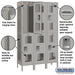 Salsbury 15" Wide Double Tier Vented Metal Locker - 3 Wide - 6 Feet High - 18 Inches Deep - Gray - Assembled - Sweatfully