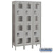 Salsbury 15" Wide Double Tier Vented Metal Locker - 3 Wide - 6 Feet High - 18 Inches Deep - Gray - Assembled - Sweatfully