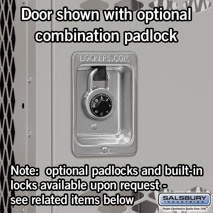 Salsbury 15" Wide Double Tier Vented Metal Locker - 3 Wide - 6 Feet High - 18 Inches Deep - Gray - Unassembled - Sweatfully