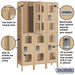 Salsbury 15" Wide Double Tier Vented Metal Locker - 3 Wide - 6 Feet High - 18 Inches Deep - Tan - Assembled - Sweatfully