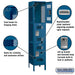 Salsbury 15" Wide Triple Tier Vented Metal Locker - 1 Wide - 6 Feet High - 18 Inches Deep - Blue - Assembled - Sweatfully