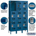 Salsbury 15" Wide Triple Tier Vented Metal Locker - 3 Wide - 6 Feet High - 15 Inches Deep - Blue - Assembled - Sweatfully