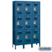 Salsbury 15" Wide Triple Tier Vented Metal Locker - 3 Wide - 6 Feet High - 15 Inches Deep - Blue - Assembled - Sweatfully