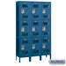 Salsbury 15" Wide Triple Tier Vented Metal Locker - 3 Wide - 6 Feet High - 15 Inches Deep - Blue - Unassembled - Sweatfully