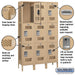 Salsbury 15" Wide Triple Tier Vented Metal Locker - 3 Wide - 6 Feet High - 15 Inches Deep - Tan - Unassembled - Sweatfully