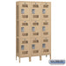 Salsbury 15" Wide Triple Tier Vented Metal Locker - 3 Wide - 6 Feet High - 15 Inches Deep - Tan - Unassembled - Sweatfully