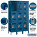 Salsbury 15" Wide Triple Tier Vented Metal Locker - 3 Wide - 6 Feet High - 18 Inches Deep - Blue - Assembled - Sweatfully