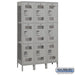 Salsbury 15" Wide Triple Tier Vented Metal Locker - 3 Wide - 6 Feet High - 18 Inches Deep - Gray - Assembled - Sweatfully
