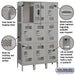 Salsbury 15" Wide Triple Tier Vented Metal Locker - 3 Wide - 6 Feet High - 18 Inches Deep - Gray - Unassembled - Sweatfully