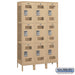 Salsbury 15" Wide Triple Tier Vented Metal Locker - 3 Wide - 6 Feet High - 18 Inches Deep - Tan - Assembled - Sweatfully