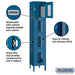 Salsbury 15" Wide Four Tier Vented Metal Locker - 1 Wide - 6 Feet High - 15 Inches Deep - Blue - Unassembled - Sweatfully