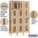 Salsbury 15" Wide Four Tier Vented Metal Locker - 3 Wide - 6 Feet High - 15 Inches Deep - Tan - Unassembled - Sweatfully