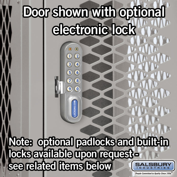 Salsbury 15" Wide Four Tier Vented Metal Locker - 3 Wide - 6 Feet High - 18 Inches Deep - Gray - Assembled - Sweatfully