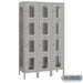 Salsbury 15" Wide Four Tier Vented Metal Locker - 3 Wide - 6 Feet High - 18 Inches Deep - Gray - Assembled - Sweatfully