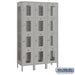 Salsbury 15" Wide Four Tier Vented Metal Locker - 3 Wide - 6 Feet High - 18 Inches Deep - Gray - Unassembled - Sweatfully