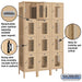 Salsbury 15" Wide Four Tier Vented Metal Locker - 3 Wide - 6 Feet High - 18 Inches Deep - Tan - Assembled - Sweatfully