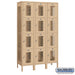 Salsbury 15" Wide Four Tier Vented Metal Locker - 3 Wide - 6 Feet High - 18 Inches Deep - Tan - Assembled - Sweatfully