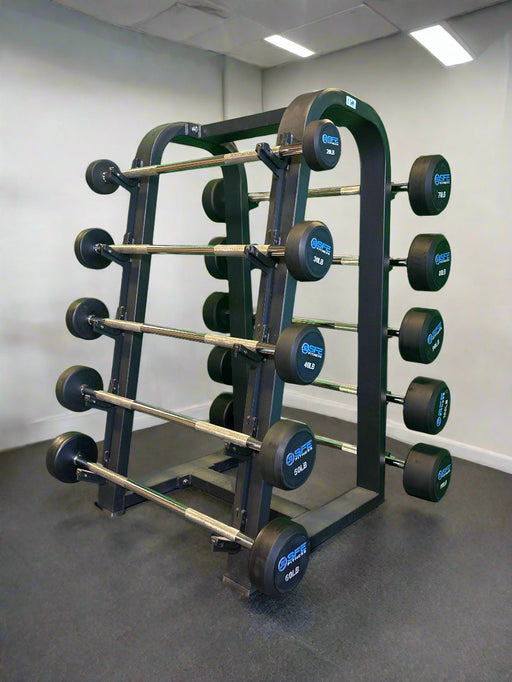 SFE Rubber Fixed Straight Barbell SET 20LBs - 110LBs with Rack (New) - Sweatfully