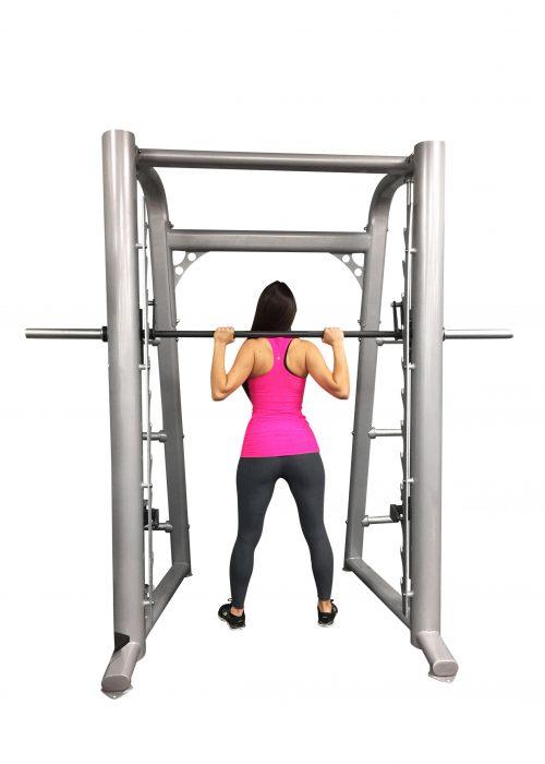 Smith Machine(85", 93") - Muscle D Fitness - Commercial Grade Smith Machine Plate Storage Black Silver - Sweatfully