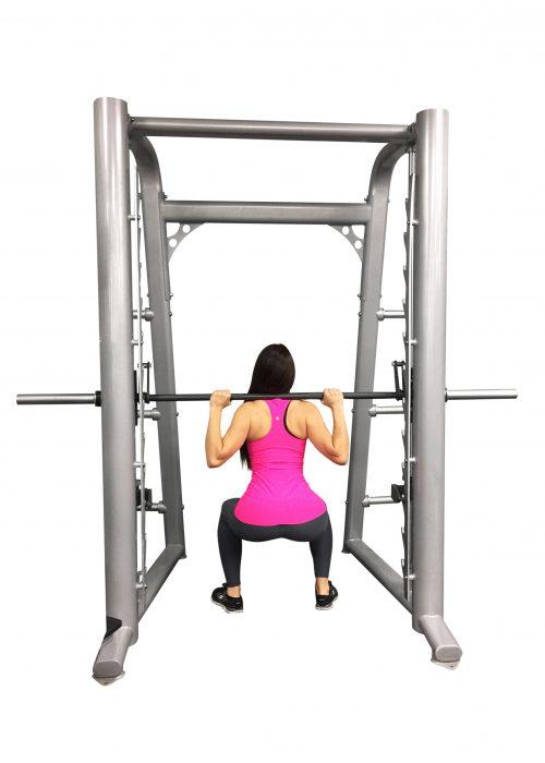 Smith Machine(85", 93") - Muscle D Fitness - Commercial Grade Smith Machine Plate Storage Black Silver - Sweatfully