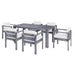 Outdoor 7-Piece Patio Table and Chairs Set for 6 with 72.8" Rectangle Table, Removable Cushions for Backyard, Garden, Poolside - Sweatfully