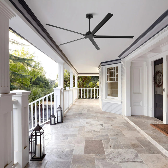 72 Inch 84 Inch Winni All-Aluminum IPX4 Outdoor Ceiling Fan with Remote Control - Sweatfully
