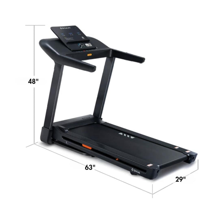 Light Commercial Folding Treadmill - Muscle D Fitness - LED Display - Heart Rate Monitor - Safety Clip - Sweatfully