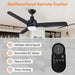 52" Cason Induatrial Downrod Mount Reversible Ceiling Fan with LED Lighting and Remote Control - Sweatfully