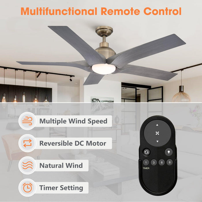 56" Genoa Farmhouse DC Motor Downrod Mount Reversible Ceiling Fan with Lighting and Remote Control - Sweatfully