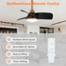 28" Modern DC Motor Downrod Mount Reversible Ceiling Fan with LED Lighting and Remote Control - Sweatfully