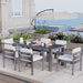 Outdoor 7-Piece Patio Table and Chairs Set for 6 with 72.8" Rectangle Table, Removable Cushions for Backyard, Garden, Poolside - Sweatfully