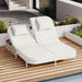 Outdoor Daybed, Patio Rattan Daybed with 5-Position Adjustable Backrest and Removable Cushions & Pillows for Garden, Backyard, Poolside - Sweatfully