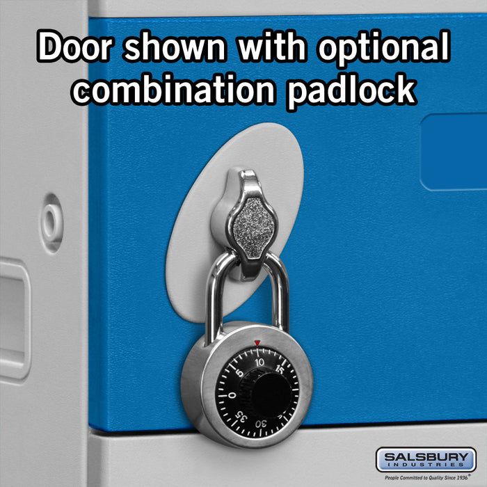 Salsbury 12" Wide Ten Tier Plastic Locker - 1 Wide - 6 Feet High - 18 Inches Deep - Blue - Assembled - Sweatfully