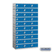 Salsbury 12" Wide Ten Tier Plastic Locker - 3 Wide - 6 Feet High - 18 Inches Deep - Blue - Assembled - Sweatfully