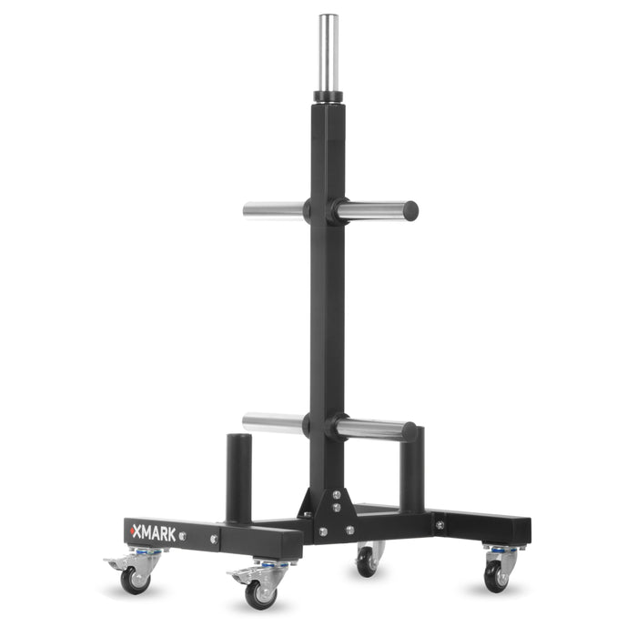XMARK Commercial Bumper Plate Tree on Castors with Dual Bar Holders XM-9057 - Sweatfully
