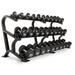 XMARK Round Commercial Urethane Dumbbells  (5-50 lb and 5-75 lb Sets) XM-9104-3316-550S - Sweatfully