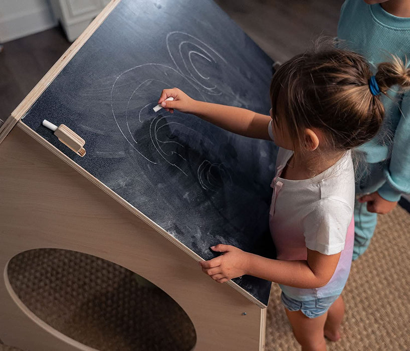 Evergreen- Children's Playhouse with Chalkboard Roof - Sweatfully
