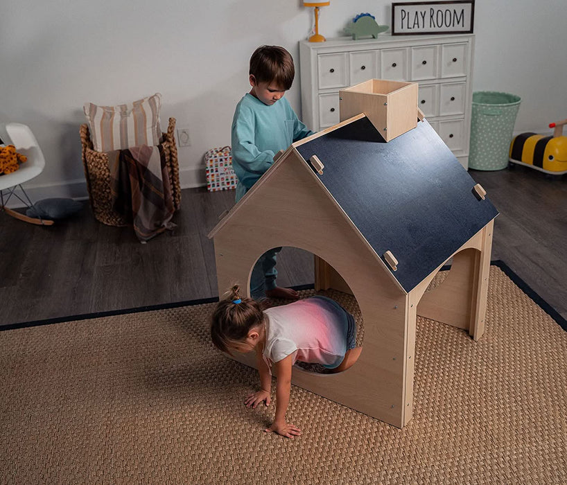 Evergreen- Children's Playhouse with Chalkboard Roof - Sweatfully