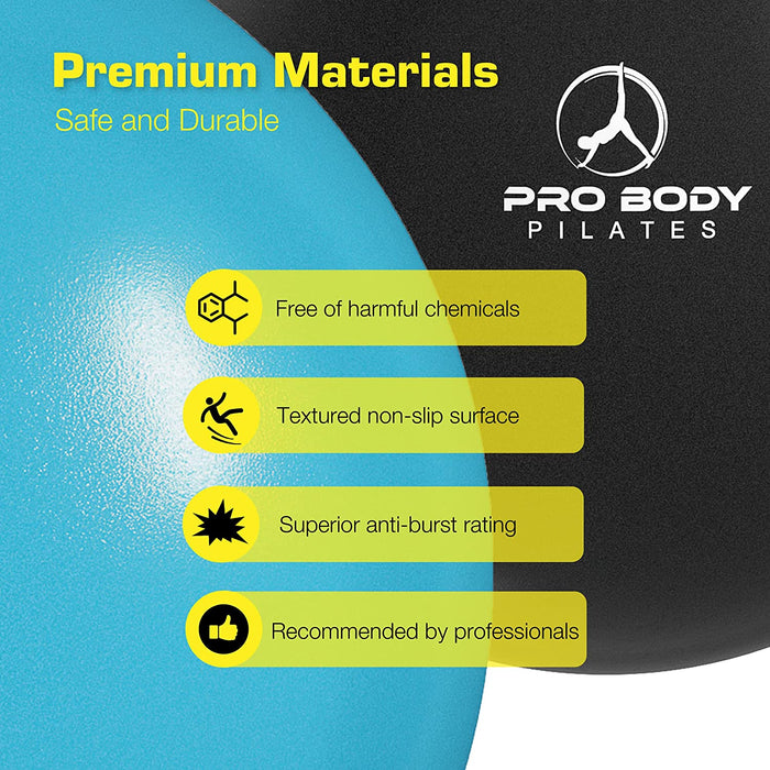 9 Inch Small Exercise Ball for Stability, Barre, Pilates, Yoga, and Balance - Sweatfully