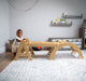 Maple - Wood Small Triangle Climbing Set with Ladder Slide and Rocker - Sweatfully