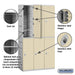 Salsbury 12" Wide Double Tier Plastic Locker - 3 Wide - 6 Feet High - 18 Inches Deep - Tan - Assembled - Sweatfully