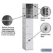 Salsbury 12" Wide Triple Tier Plastic Locker - 1 Wide - 6 Feet High - 18 Inches Deep - Gray - Unassembled - Sweatfully