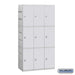 Salsbury 12" Wide Triple Tier Plastic Locker - 3 Wide - 6 Feet High - 18 Inches Deep - Gray - Assembled - Sweatfully