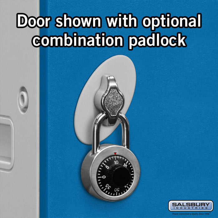 Salsbury 12" Wide Four Tier Plastic Locker - 3 Wide - 6 Feet High - 18 Inches Deep - Blue - Assembled - Sweatfully