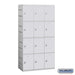 Salsbury 12" Wide Four Tier Plastic Locker - 3 Wide - 6 Feet High - 18 Inches Deep - Gray - Assembled - Sweatfully